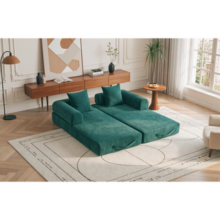 Sunvega Foldable Compressible Sofa with Metal Frame and Cushions for Small Spaces