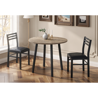 Sunvega 3-Piece Dining Table Set with Drop Leaf Table and 2 Upholstered Chairs