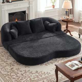 Sunvega 70 Inch Foldable Sofa Bed with 4 Pillows for Living Room Apartment