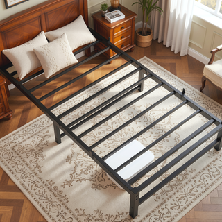 Sunvega Twin Size Heavy Duty LED Bed Frame with USB Charging and Headboard
