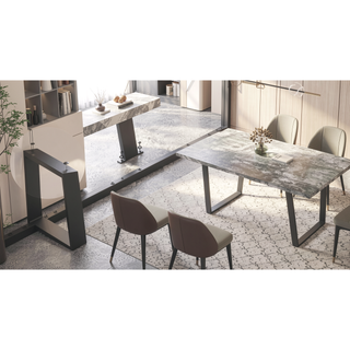 Sunvega Modern Rectangular MDF Dining Table for Six with Waterproof Surface
