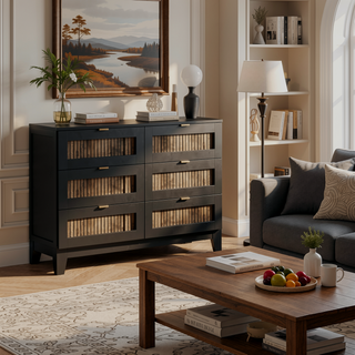 Sunvega White Farmhouse Queen Platform Bed with Wooden Strip Decoration and Plywood Slats