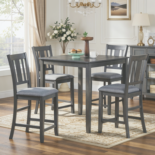 Sunvega Modern Wooden Counter Height Chairs Set of 4 with Padded Seat for Dining Room