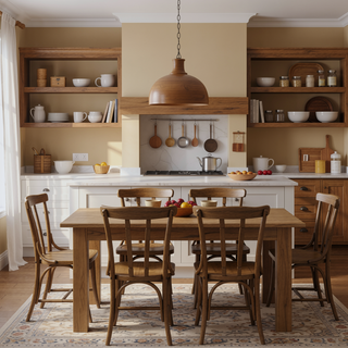 Sunvega Kitchen Island Table with Three Open Storage Shelves and Spacious Leg Room