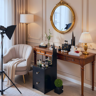 Sunvega Simple Stylish Full Body Mirror Cabinet with Multi Layer High Capacity Storage