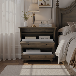 Sunvega Calgary Superior Top Shoe Rack with Two Upturned Drawers and Open Shelf