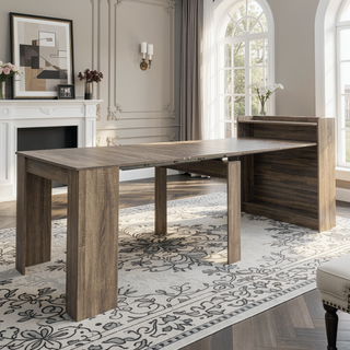 Sunvega Modern Extendable Dining Table with Storage for Kitchen Living Room
