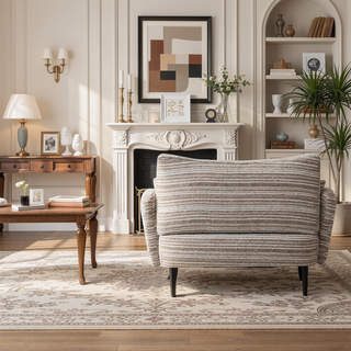 Sunvega Modern Two-Seater Sofa with Tufted Backrest and Convenient Side Storage Pockets