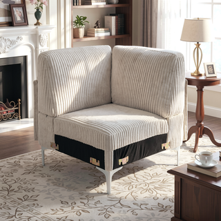 Sunvega Modular Sofa Single Armrest Backrest Module with Convertible Corduroy Fabric