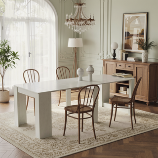 Sunvega Modern Extendable Dining Table with Storage for Kitchen Living Room