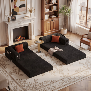 Sunvega Modular Convertible Folding Sofa Bed with Removable Washable Corduroy Fabric