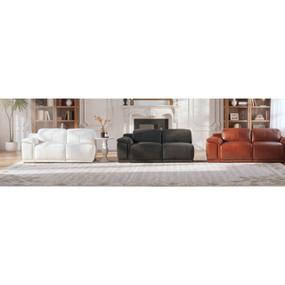 Sunvega Top Grain Italian Leather Power Reclining Sofa with USB Charger