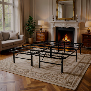 Sunvega Heavy-Duty Steel Platform Foundation with Tool-Free Assembly for Queen Bed
