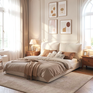 Sunvega Modern Two-Seater Sofa with Tufted Backrest and Convenient Side Storage Pockets