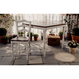Sunvega 5 Piece Counter-Height Dining Set with Oak Top Table and 4 Ladder Back Chairs