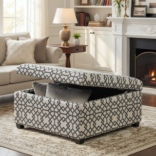 Sunvega Richmond Storage Ottoman with Unique Pattern for Living Room or Bedroom