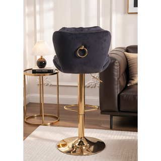 Sunvega Set of 2 Swivel Bar Stools with Chrome Footrest and Adjustable Height
