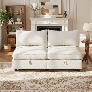 Sunvega Modular Sectional Sofa Seat With Storage and Convertible Sleeper Function