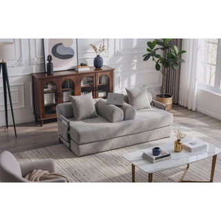 Sunvega Foldable Compressible Sofa with Metal Frame and Cushions for Small Spaces