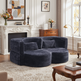 Sunvega Soft Teddy Bear Fabric Folding Sofa Bed Sleeper Futon for Living Room