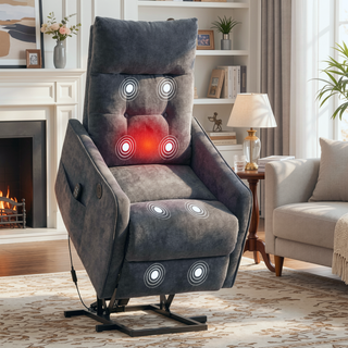 Sunvega Single Motor Power Lift Recliner Chair with Massage and Heat for Elderly