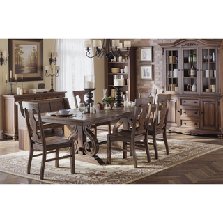 Sunvega Dark Oak Finish Wooden Backrest Bench with Curved Arms for Dining