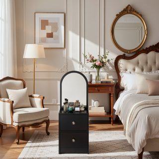 Sunvega Simple Stylish Full Body Mirror Cabinet with Multi Layer High Capacity Storage