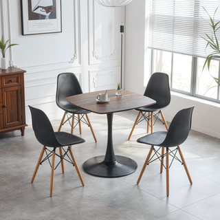 Sunvega Mid-Century Modern Tulip Dining Table with Sturdy Metal Base for 4-6 Person