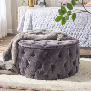 Sunvega Plush Comfortable and Durable Ottoman Footstool for Extra Seating
