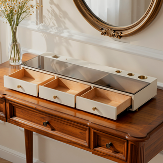 Sunvega Multifunctional Floating Vanity Table with Drawers for Bedroom and Bathroom