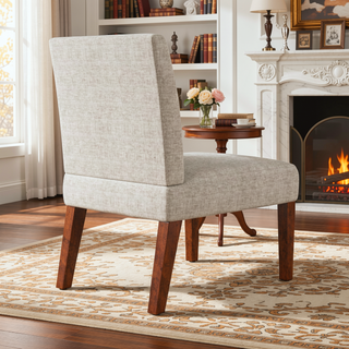 Sunvega Contemporary Accent Chair Set of 2 with Round Wood Table for Bedroom