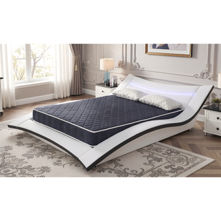 Sunvega Navy Blue Diamond Quilted Waterproof Breathable 6-Inch High-Density Foam Mattress