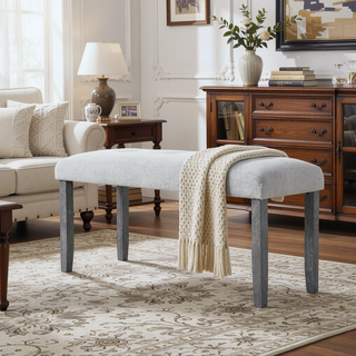 Sunvega Modern Tufted Upholstered Bench for Bedroom Dining Room Living Room
