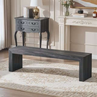 Sunvega Farmhouse Style Acacia Wood Dining Bench with Complementing Finish for Dining Room