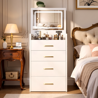 Sunvega 3 in 1 Vanity Desk with Flip Up Mirror and Spacious Storage Dressing Table