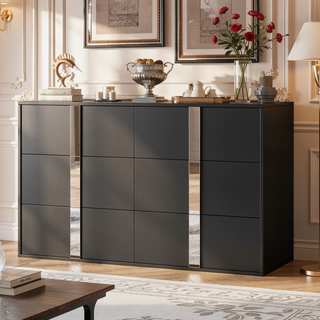 Sunvega Elegant Gray Nightstand with 2 Drawers and Metal Foot for Bedroom