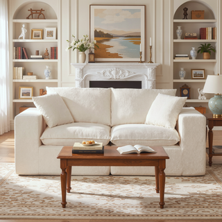 Sunvega Modern Chenille Cloud Sofa with High-Density Sponge Filling for Living Room