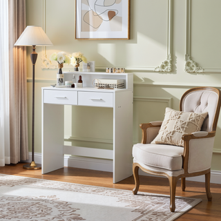 Sunvega Hollywood-Style Vanity Desk with Mirror and Lights 3 Lighting Modes Large Drawer