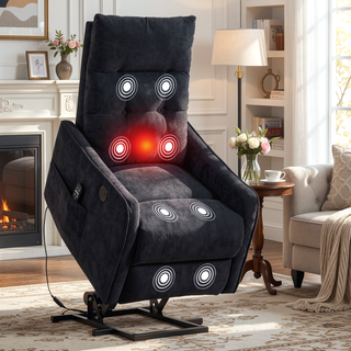 Sunvega Single Motor Power Lift Recliner Chair with Massage and Heat for Elderly