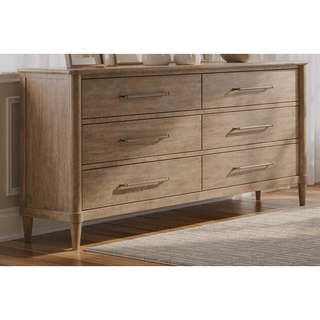 Sunvega Sand Finish 6 Drawer Dresser with Cedar and Felt Lined Storage