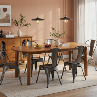 Sunvega Modern Round Dining Table with Silver Metal Legs and Clear Glass Top