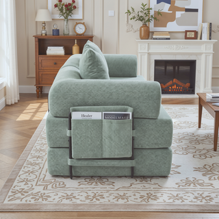 Sunvega Foldable Compressible Sofa with Metal Frame and Cushions for Small Spaces