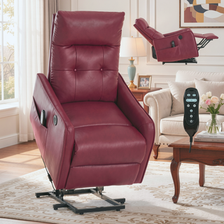 Sunvega Single Motor Power Lift Recliner Chair with Massage and Heat for Elderly