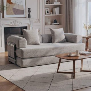 Sunvega Foldable Compressible Sofa with Metal Frame and Cushions for Small Spaces