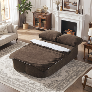 Sunvega Modern Folding Futon Floor Sofa Bed Couch with Silk Wool Cushion Blanket