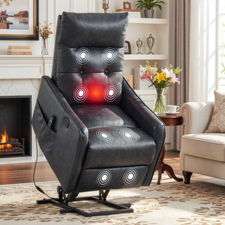 Sunvega Single Motor Power Lift Recliner Chair with Massage and Heat for Elderly