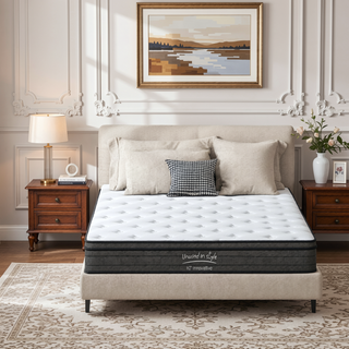 Sunvega 12 Inch King Size Hybrid Mattress with Cooling Memory Foam and Pocketed Springs