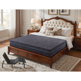Sunvega Firm Comfort 8" Twin Size Gel-Infused Memory Foam Hybrid Mattress in Dark Gray