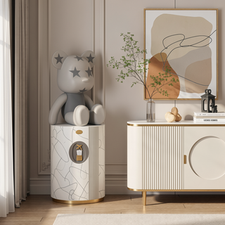 Sunvega Modern Fluted Sideboard with Adjustable Shelves for Living Room Storage
