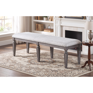 Sunvega Light Grey Contemporary Style Cushion Seat Dining Bench for Comfort